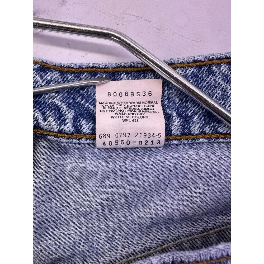 Vint Levi’s 550 Rare Orange Tab Light Blue Jeans Size 36/34